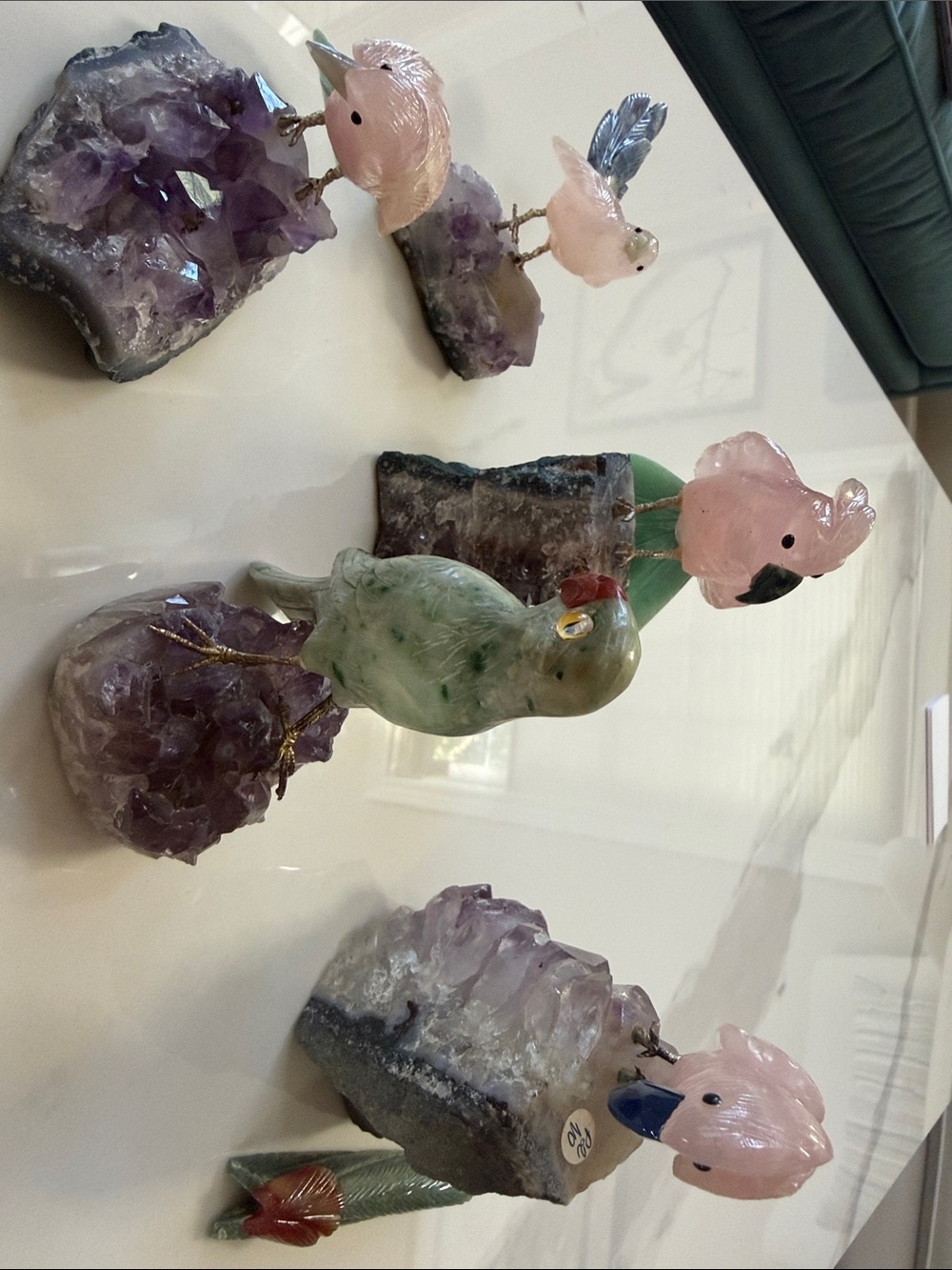 Vintage Brazilian hand-carved gem stone bids on Amethyst crystal
